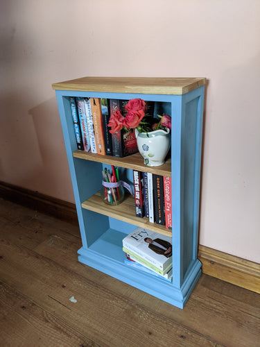 small painted bookcase with oak shelves - FurniturefromtheOaks