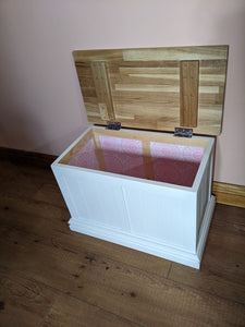Painted blanket box with oak top - FurniturefromtheOaks