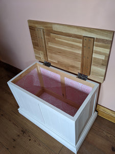 Painted blanket box with oak top - FurniturefromtheOaks