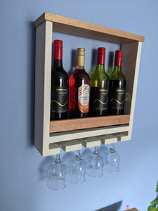 wine rack with glass storage