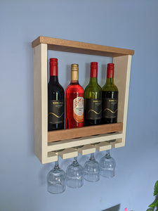 wine rack with glass storage