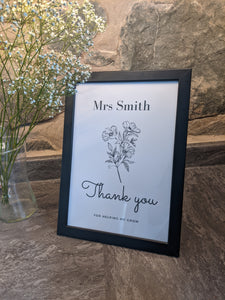 Personalised thank you teacher poster