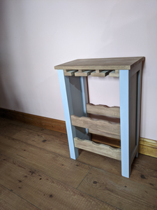 Painted, Oak wine rack with glass storage - FurniturefromtheOaks